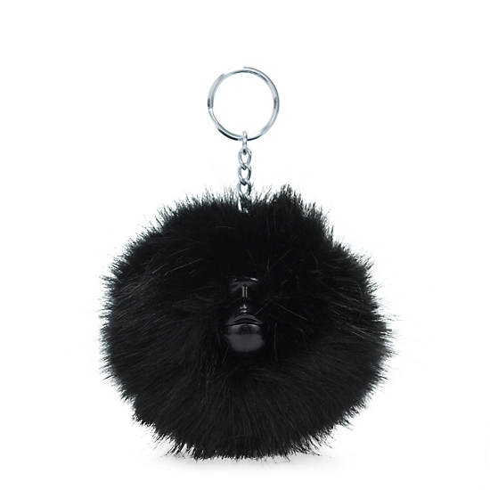 Akcesoria Kipling Pompom Monkey Keychain Czarne | PL 1259DF